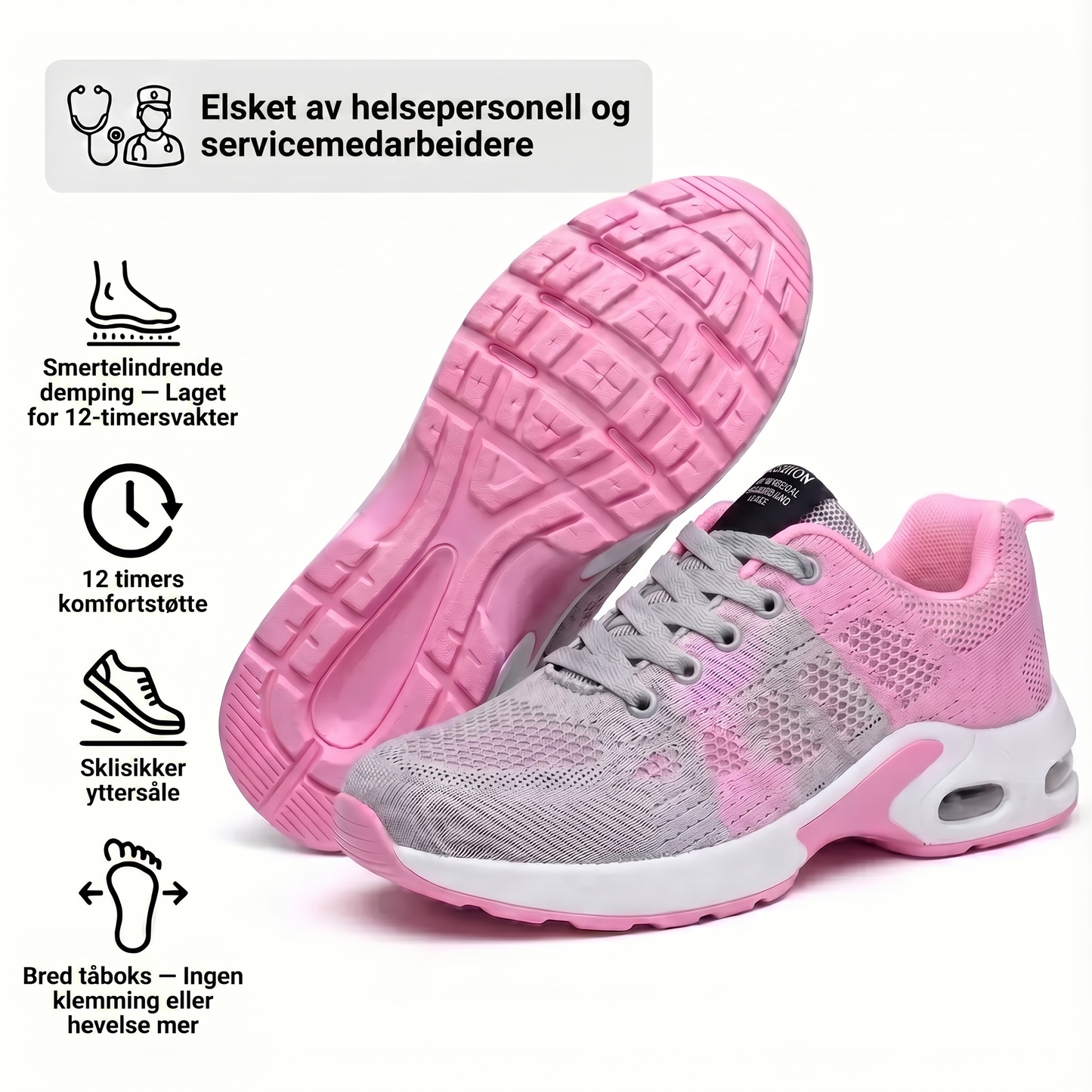 Orthora™ Pro – Sko for 12-timersvakter, lindring av fot-, kne- og ryggsmerter hele dagen