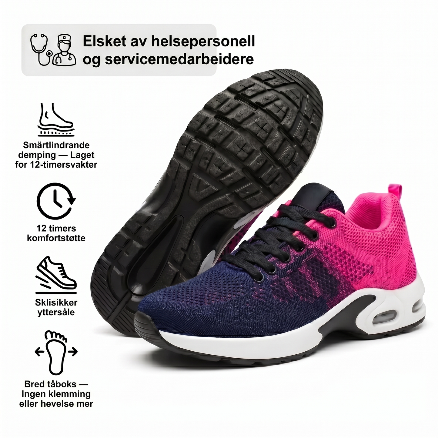 Orthora™ Pro – Sko for 12-timersvakter, lindring av fot-, kne- og ryggsmerter hele dagen