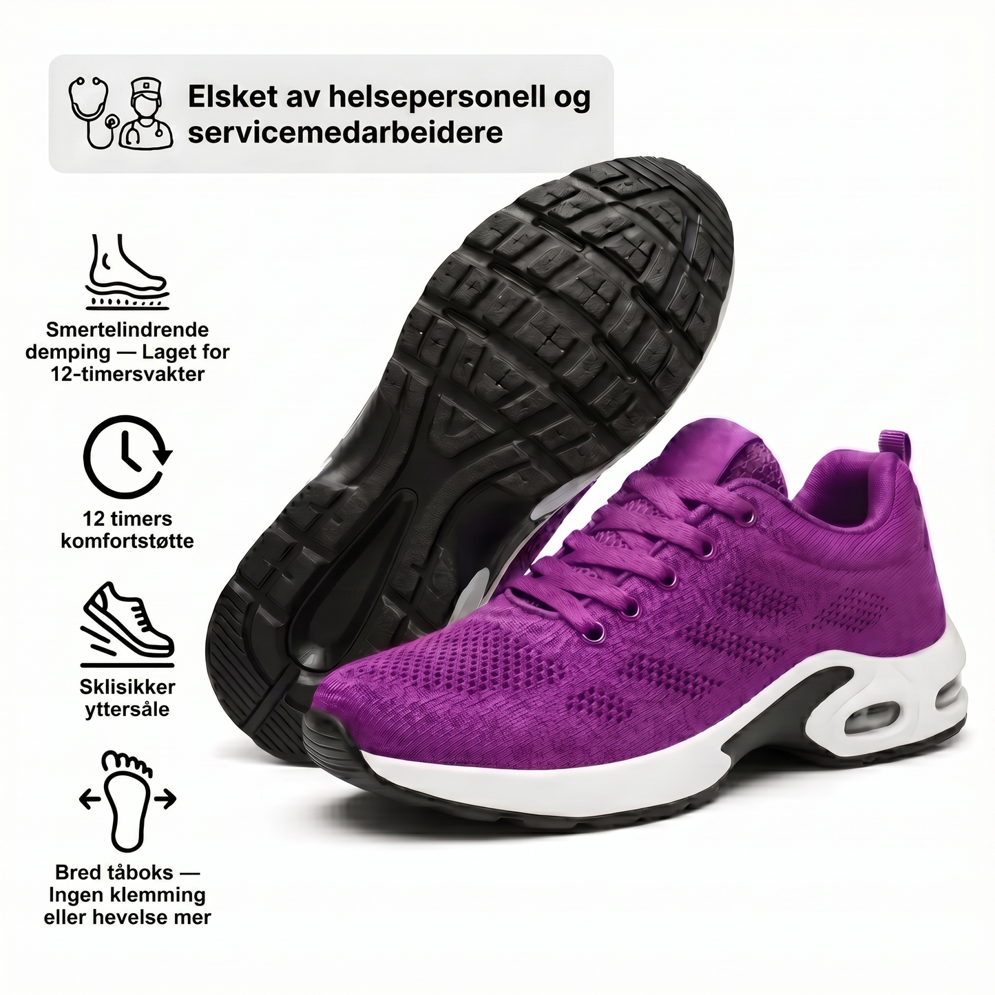 Orthora™ Pro – Sko for 12-timersvakter, lindring av fot-, kne- og ryggsmerter hele dagen