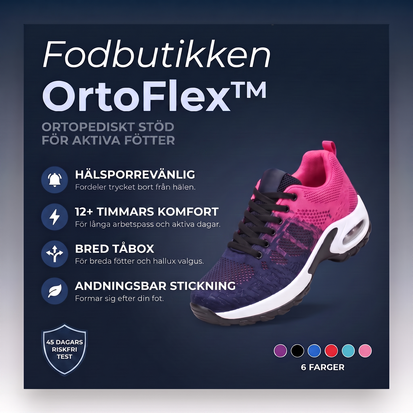 OrtoFlex™ – Skor för 12-timmarspass, lindring av fot-, knä- och ryggsmärta hela dagen